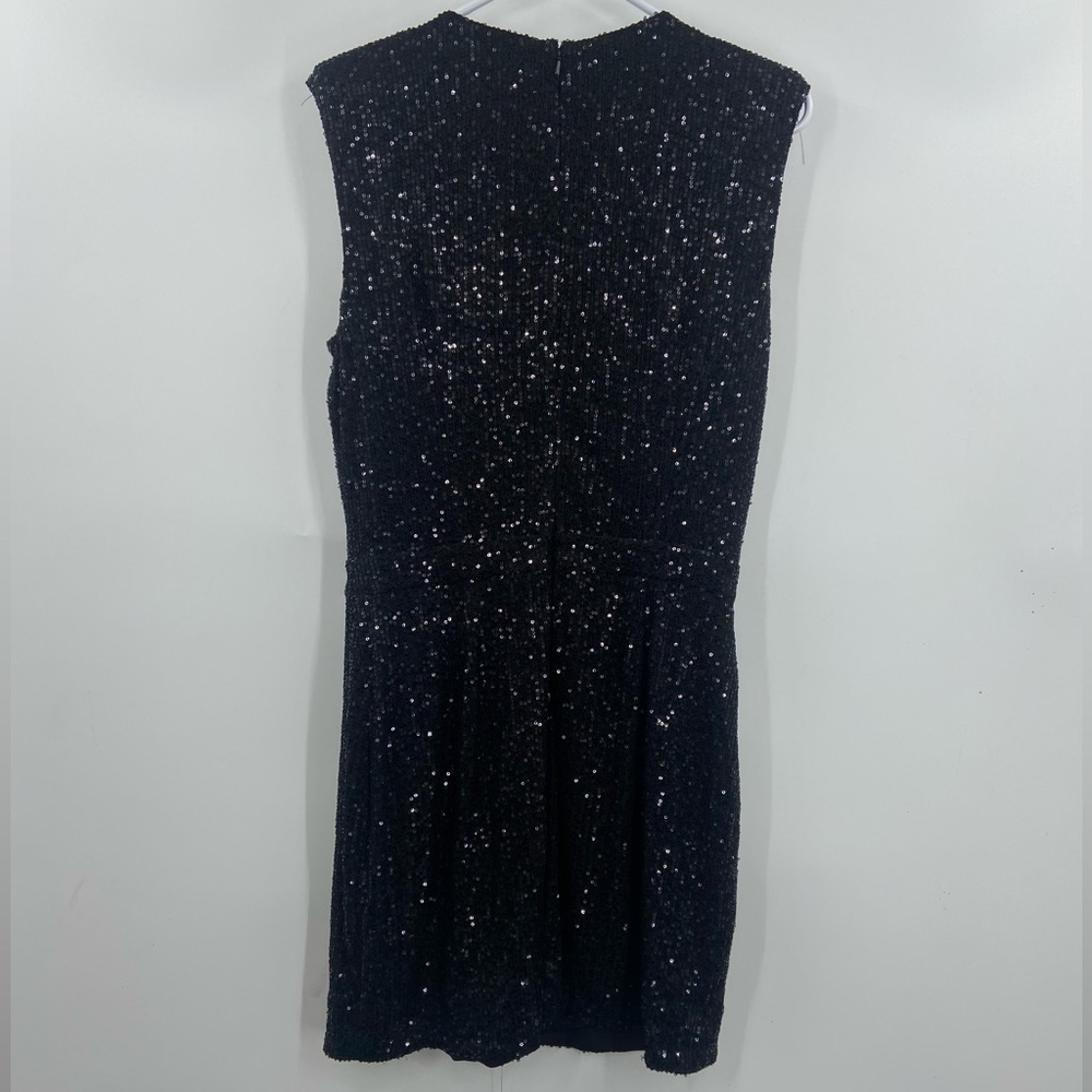 NWT RAMY BROOK Rosalee Plunging Sequin Mini Dress Black 12 - Picture 6 of 12
